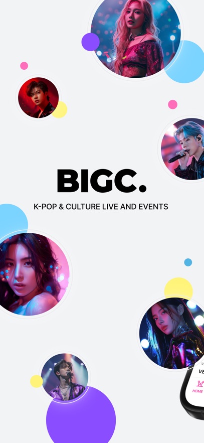 应用品牌页，展示 K-POP 与文化演出直播活动的主视觉